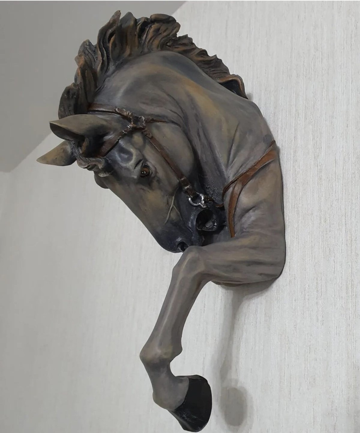 Duvardan Çıkan At Duvar Sanatı Işıklı At Başı Duvar Dekoru