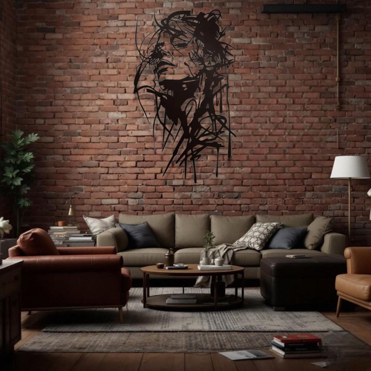 Soyut Kadın Metal Duvar Sanatı